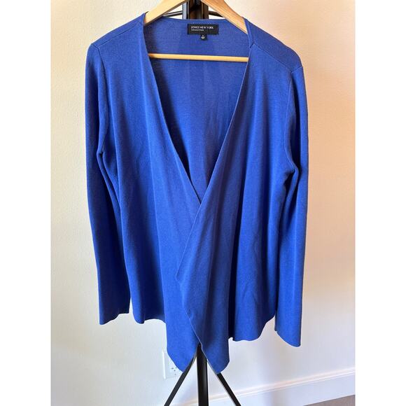 Jones New York Collection WaterFall Cardigan Top Knit Cobalt Blue Size Small - Picture 1 of 4